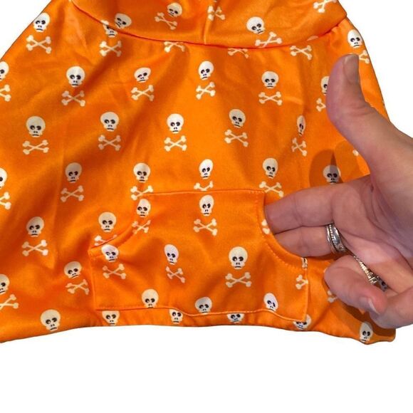 Pet Dog Costume Skull & Crossbones Hoodie Size M NEW - Picture 3 of 6